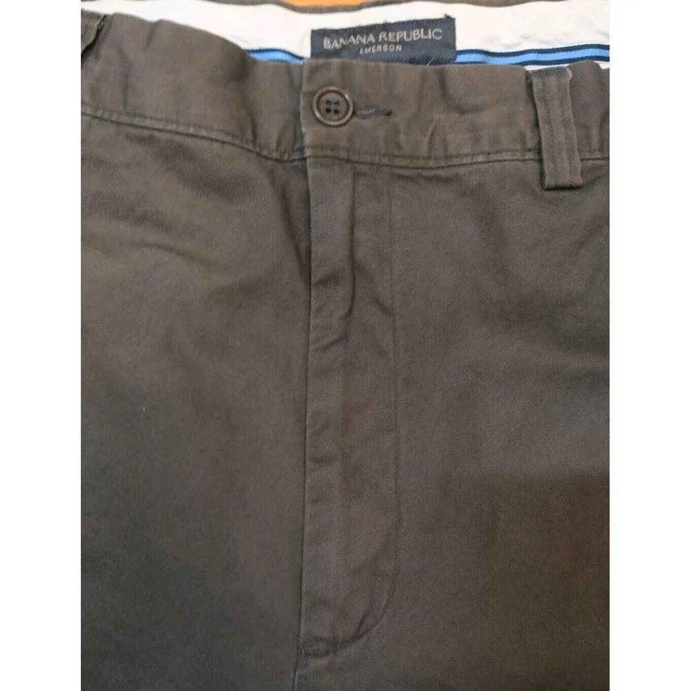 Banana Republic Men's Chino Dress Pants 36x34 Dark Green Emerson Slim Straight